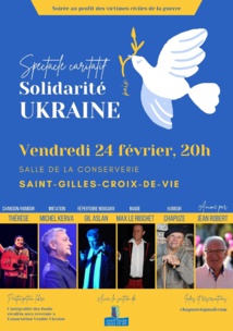 Soirée de soutien à l'Ukraine vendredi 24 février à Saint Gilles Croix de Vie Soirée de soutien à l'Ukraine vendredi 24 février à Saint Gilles Croix de Vie