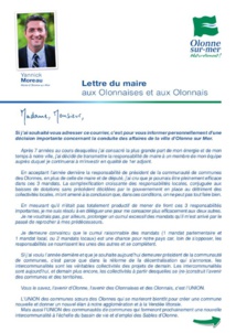 Yannick Moreau quitte son fauteuil de Maire d'Olonne-sur-Mer Yannick Moreau quitte son fauteuil de Maire d'Olonne-sur-Mer