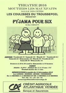 Moutiers-les-Mauxfaits:  théâtre avec  avec la troupe "Les Coulisses du Troussepoil" du 15 au 31 janvier