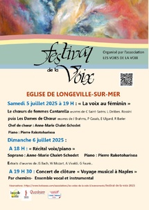 Le Festival de la Voix revient à partir du samedi 5 juillet à Longeville-sur-Mer Le Festival de la Voix revient à partir du samedi 5 juillet à Longeville-sur-Mer