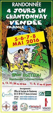 Randonnée 4 Jours en Chantonnay, du 5 au 8 mai 2016.