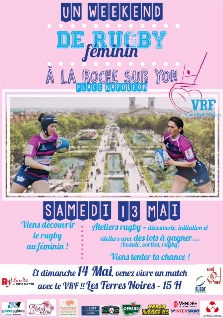 La place Napoléon aux couleurs du Vendée Rugby Féminin 