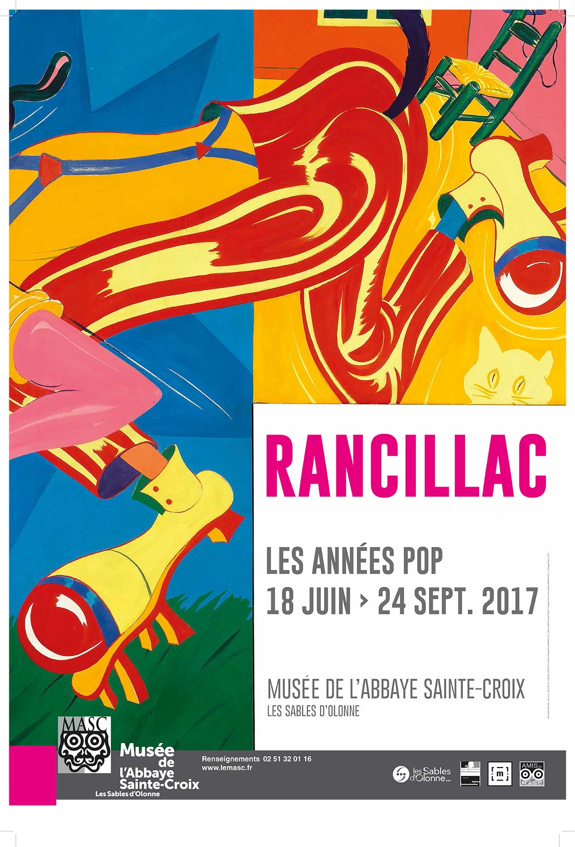 Les années pop, exposition de Bernard Rancillac du 18 juin au 24 septembre 2017 Musée de l' Abbaye Sainte-Croix