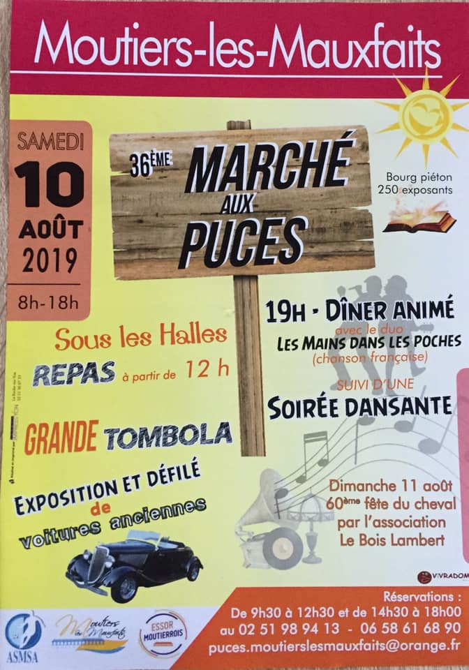 Moutiers Mauxfaits : marché aux puces ce samedi de 8h00 à 18h00