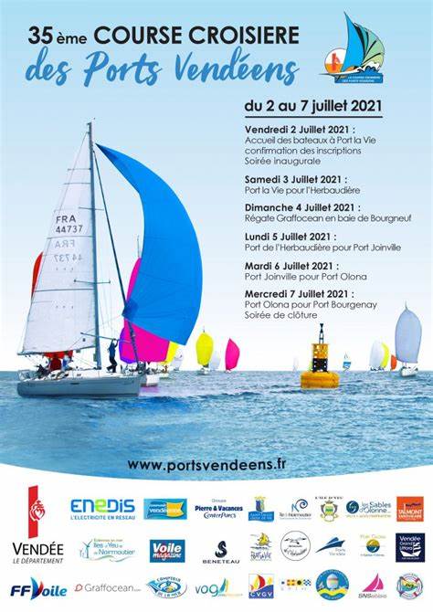 La 35ème Course Croisière des Ports Vendéens se déroulera du 2 au 7 Juillet 2021