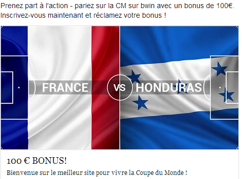 France Honduras ce soir à  partir de 21h00 