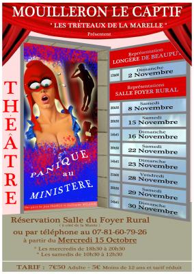Mouilleron-le-Captif: théâtre avec les Tréteaux de la Marelle du 8 au 30 novembre