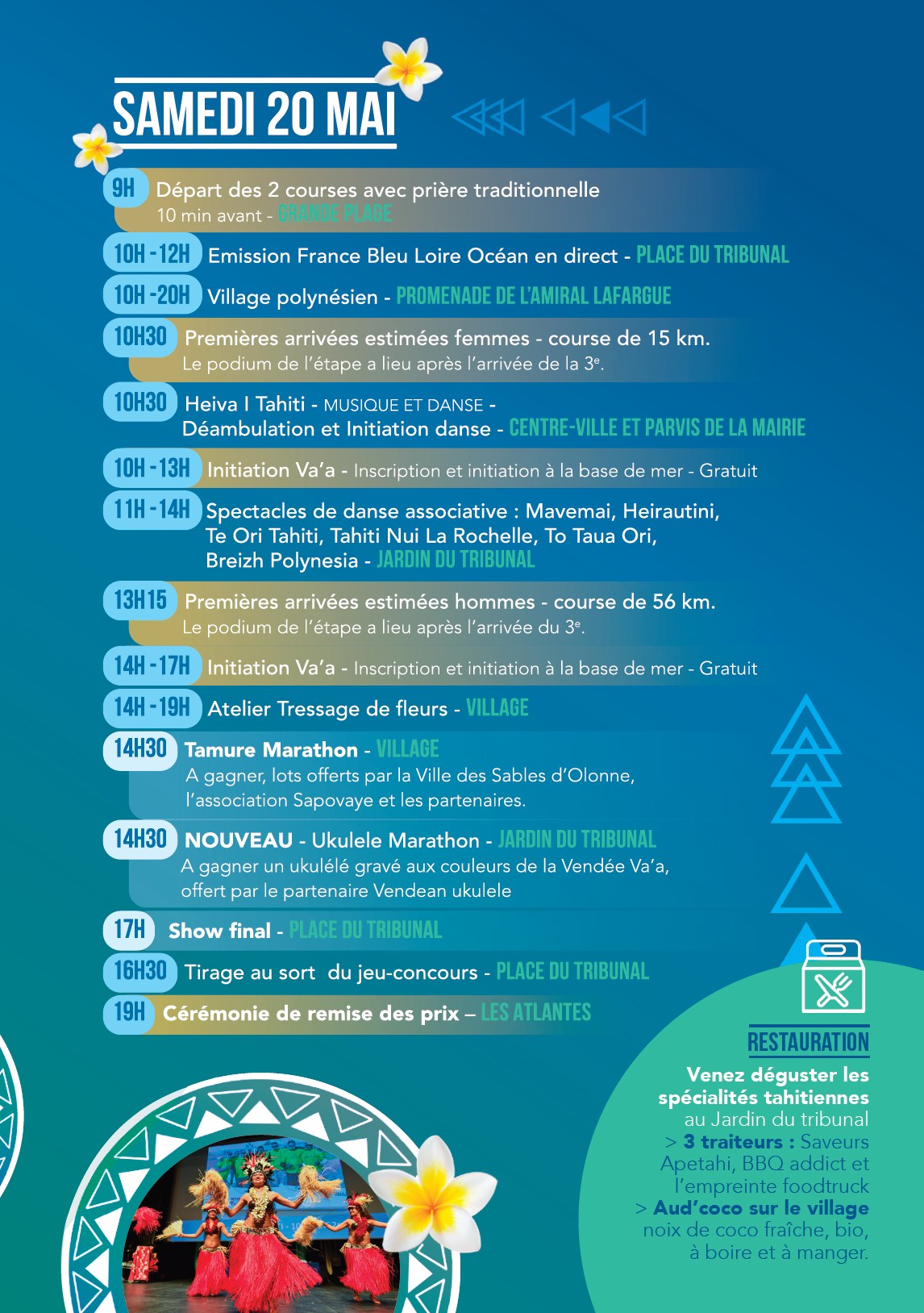 La Vendée Va'a le programme de la journée
