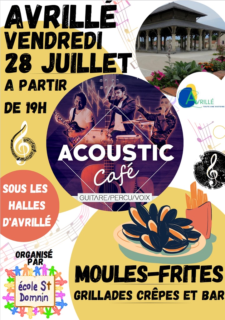 Avrillé: soirée moules frites le vendredi 28 juillet sous les Halles à 19h00