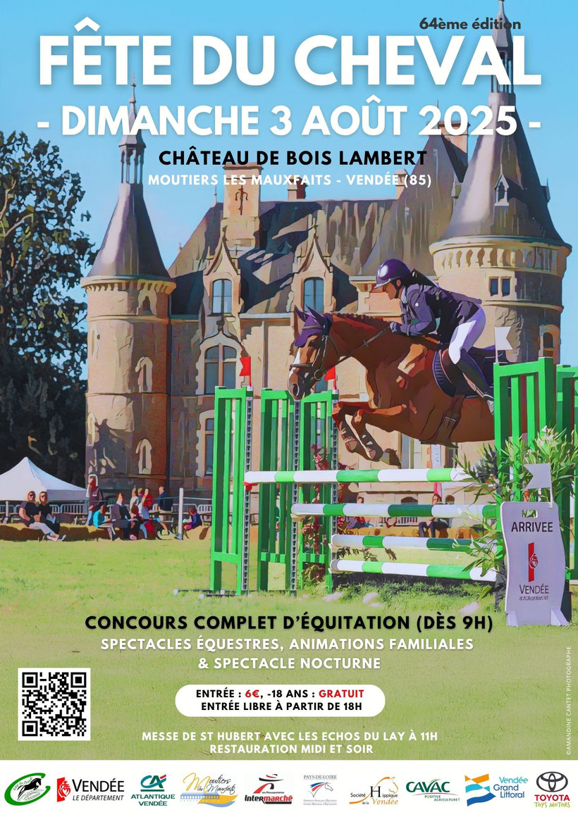 Rendez-vous le dimanche 3 août pour la 64 ème édition de la Fête du Cheval à Moutiers les Mauxfaits