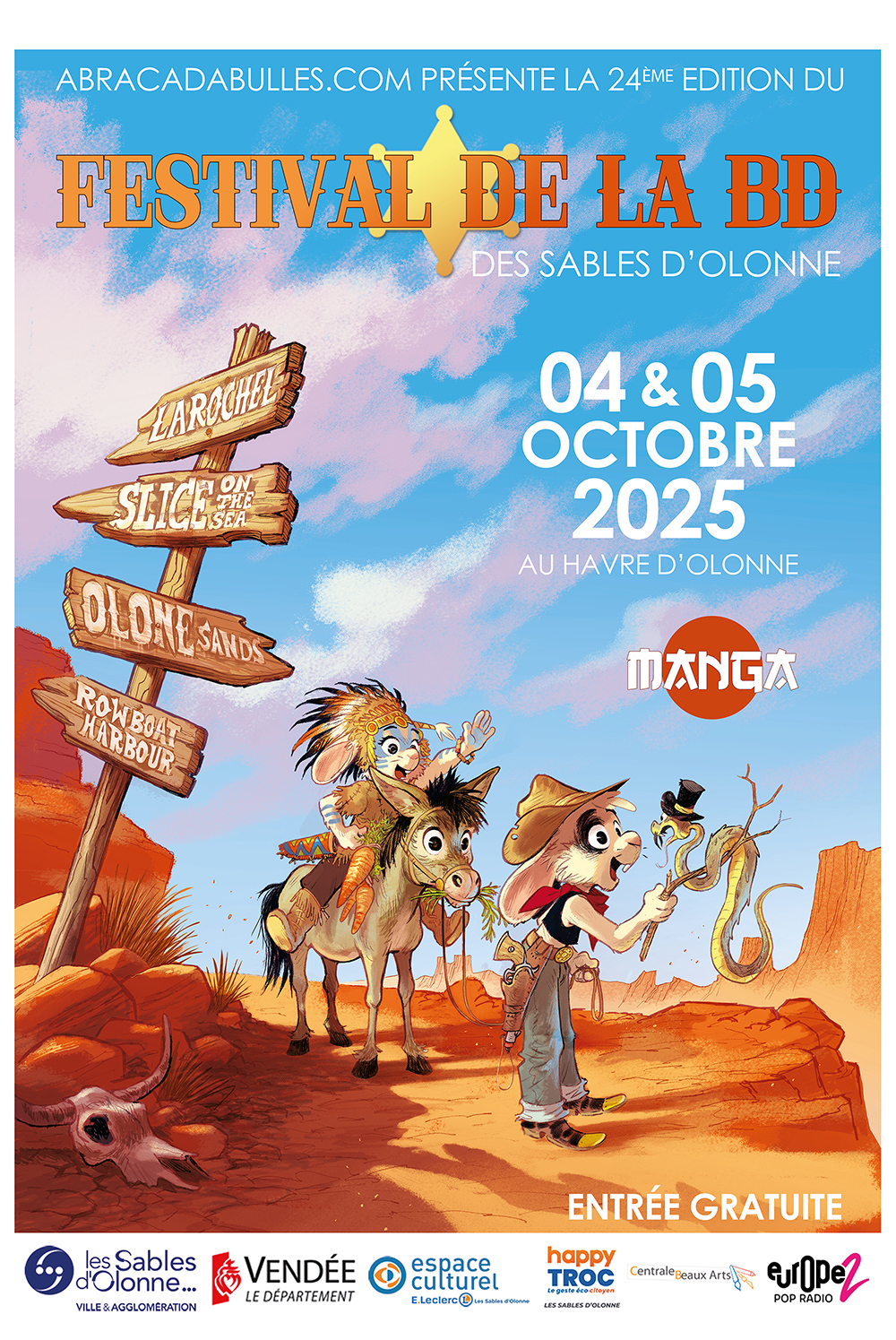 La 24e édition du festival de la BD "Abracadabulles" se déroulera au Havre d'Olonne les 4 et 5 octobre 2025.