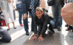 Alain Gautier  a inauguré sa plaque d'empreintes aux Sables d'Olonne