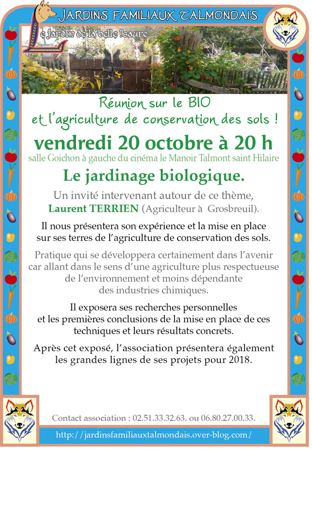 Jardins familiaux talmondais : réunion publique sur le bio