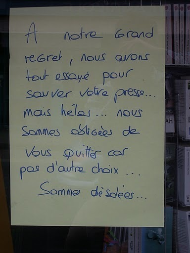 L'unique magasin de presse ferme ses portes L'unique magasin de presse ferme ses portes