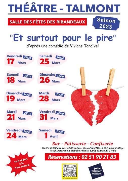 Théâtre avec « Et surtout pour le pire » de Viviane Tardivel du 17 mars au 1° avril
