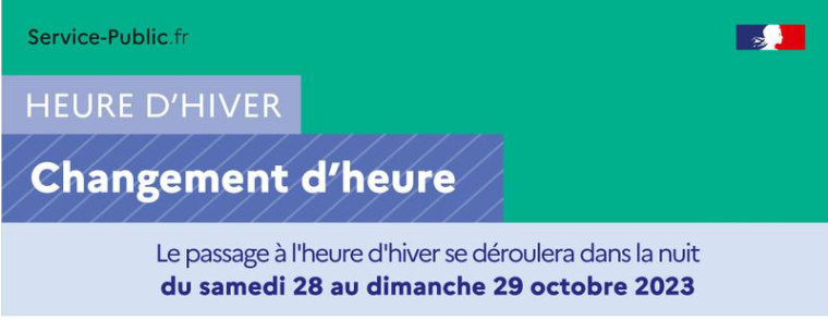 Passage à l'heure d'hiver ! Passage à l'heure d'hiver !