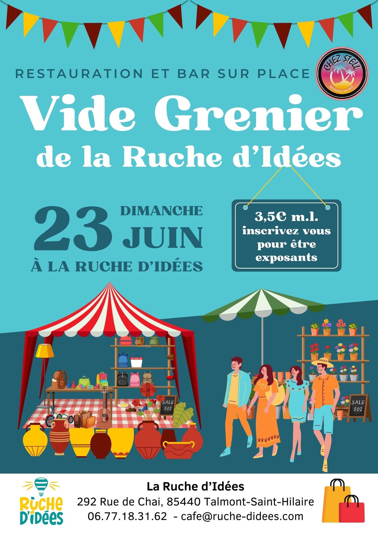 Les inscriptions sont ouvertes pour le Vide Grenier de la Ruche le 23 juin Les inscriptions sont ouvertes pour le Vide Grenier de la Ruche le 23 juin