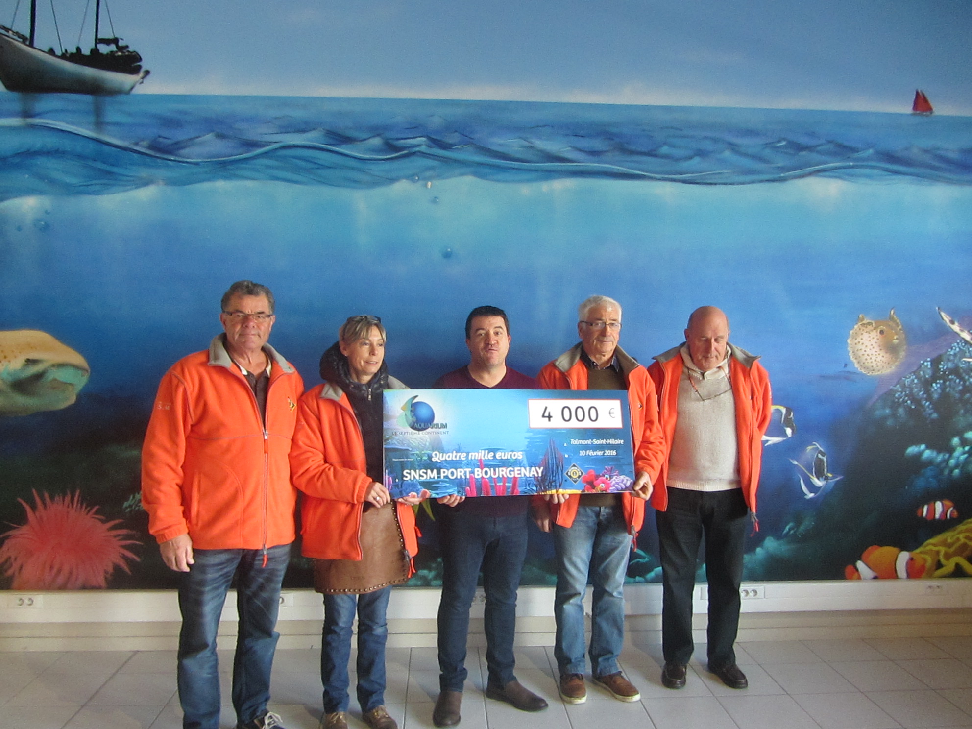 Aquarium de Talmont : 4 000,00 € pour la SNSM Aquarium de Talmont : 4 000,00 € pour la SNSM