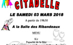 Diner dansant ce samedi 3 mars avec le groupe Cidadelle